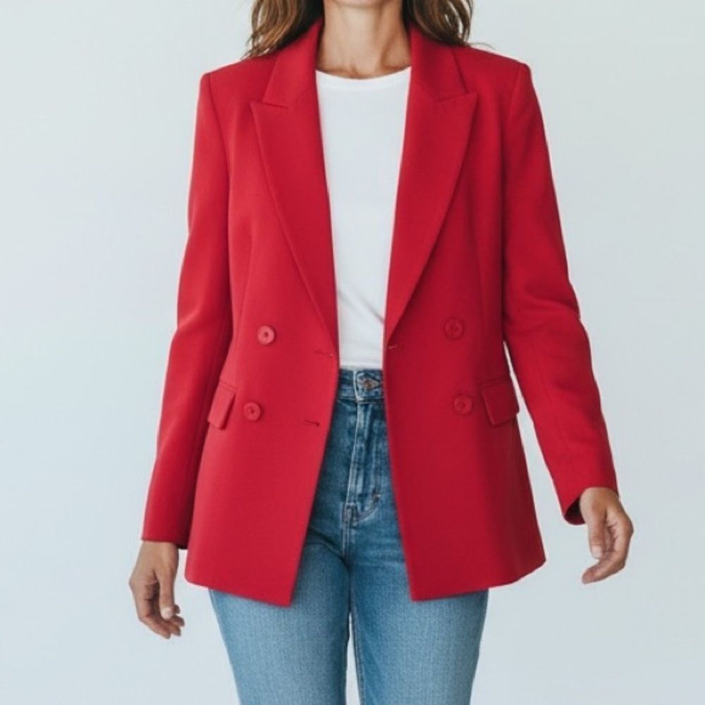 Vintage Talbots Petites Classic Red Blazer Jacket in Size 8P